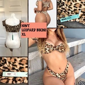 NWT LEOPARD PRINT BIKINI XLARGE